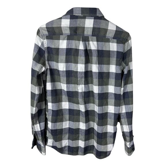 Vans Off The Wall Green Gray Plaid Flannel Shirt Men’s Small - Picture 3 of 7